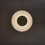 Pendant Lamp | Integrated LED, Metal Body & Fabric Shade | Damp-Rated IP20, 59 In Adjustable Cable