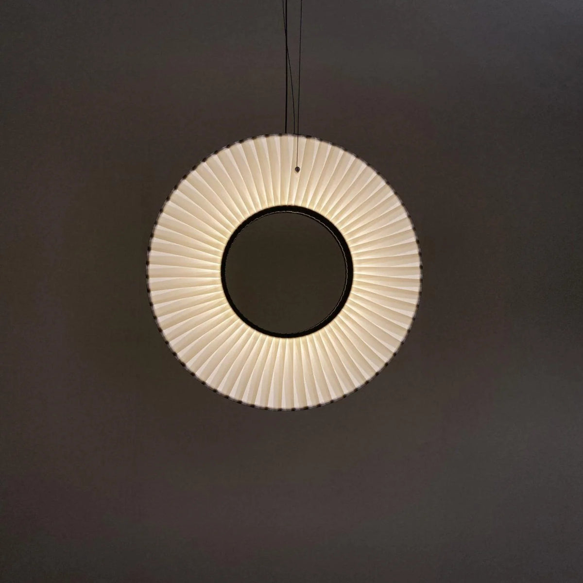 Pendant Lamp | Integrated LED, Metal Body & Fabric Shade | Damp-Rated IP20, 59 In Adjustable Cable