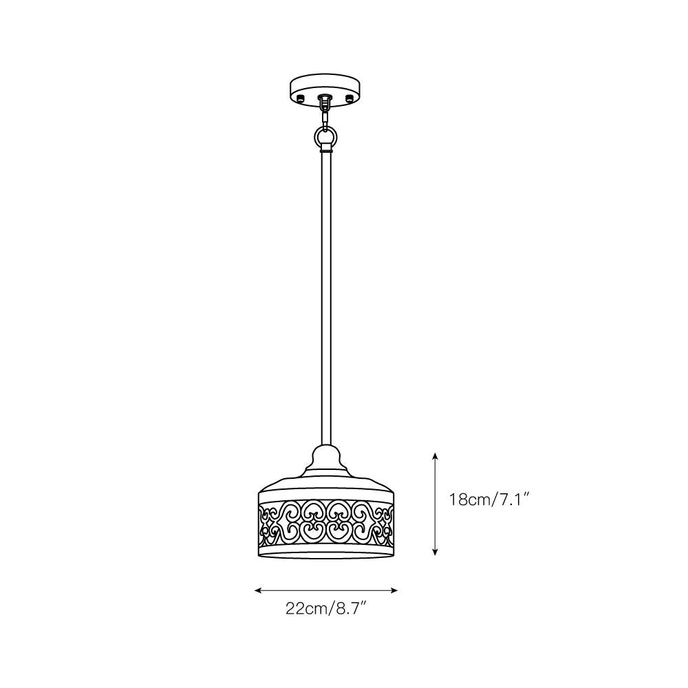 Pendant Lamp | Iron Body & Antique Finish | 22 cm Diameter