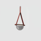 Pendant Lamp | Leather & Wood Body Glass Shade | Integrated LED