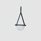 Pendant Lamp | Leather & Wood Body Glass Shade | Integrated LED