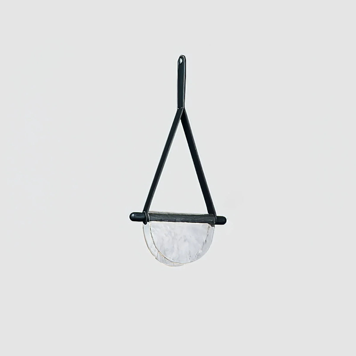 Pendant Lamp | Leather & Wood Body Glass Shade | Integrated LED