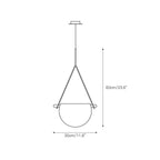 Pendant Lamp | Leather & Wood Body Glass Shade | Integrated LED