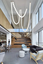 Pendant Lamp | Matte Glass Pearls & Brass Connectors