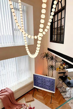 Pendant Lamp | Matte Glass Pearls & Brass Connectors