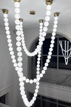 Pendant Lamp | Matte Glass Pearls & Brass Connectors