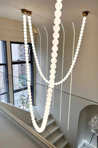 Pendant Lamp | Matte Glass Pearls & Brass Connectors