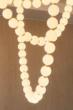 Pendant Lamp | Matte Glass Pearls & Brass Connectors