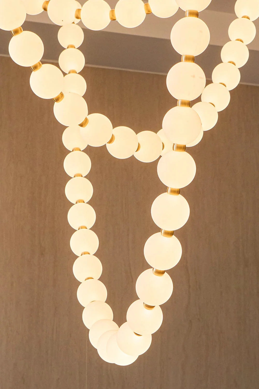 Pendant Lamp | Matte Glass Pearls & Brass Connectors