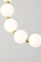 Pendant Lamp | Matte Glass Pearls & Brass Connectors