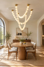 Pendant Lamp | Matte Glass Pearls & Brass Connectors