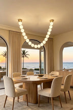 Pendant Lamp | Matte Glass Pearls & Brass Connectors