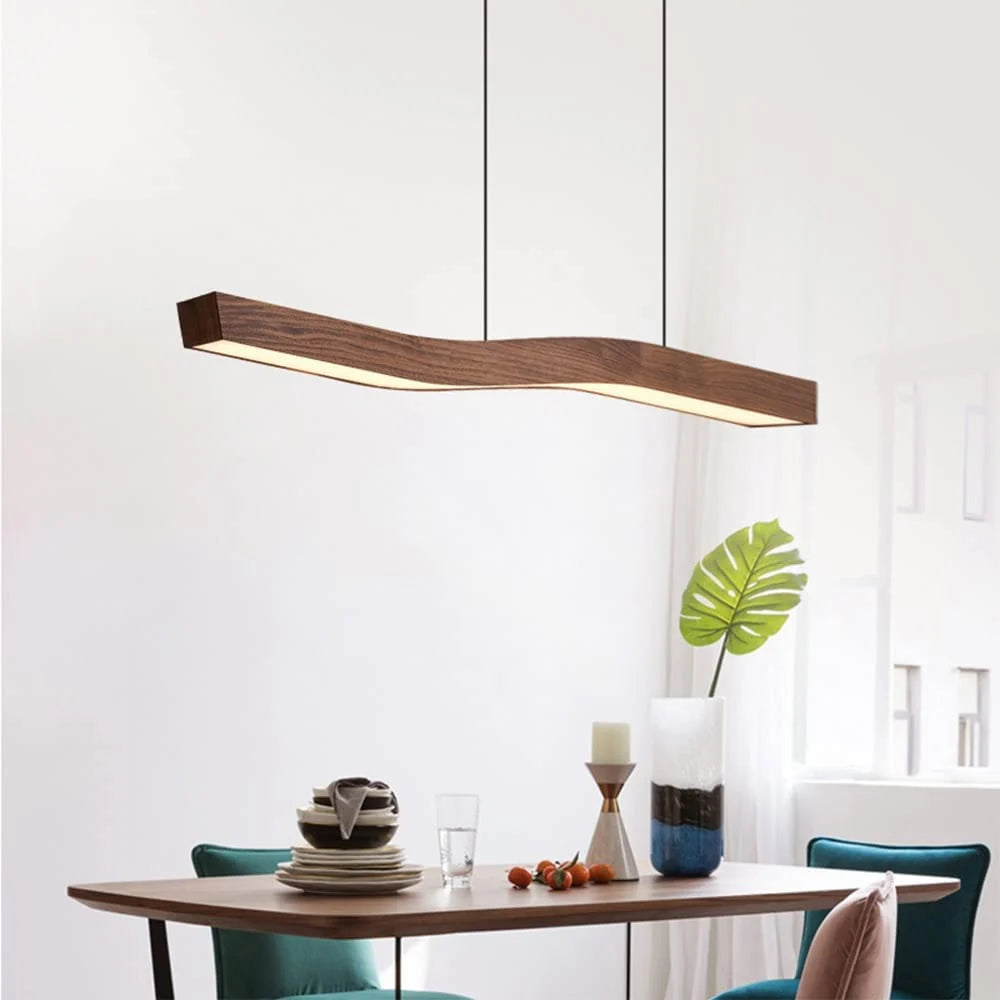 Pendant Lamp | Nordic Curved Linear & Dimmable LED | Adjustable Cable