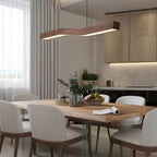 Pendant Lamp | Nordic Curved Linear & Dimmable LED | Adjustable Cable