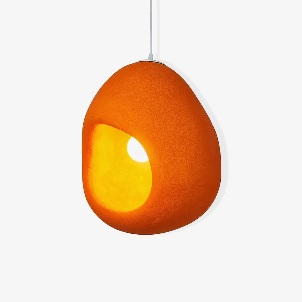 Pendant Lamp | Orange Molded Polystyrene & E26/E27 Socket | 40 cm Diameter