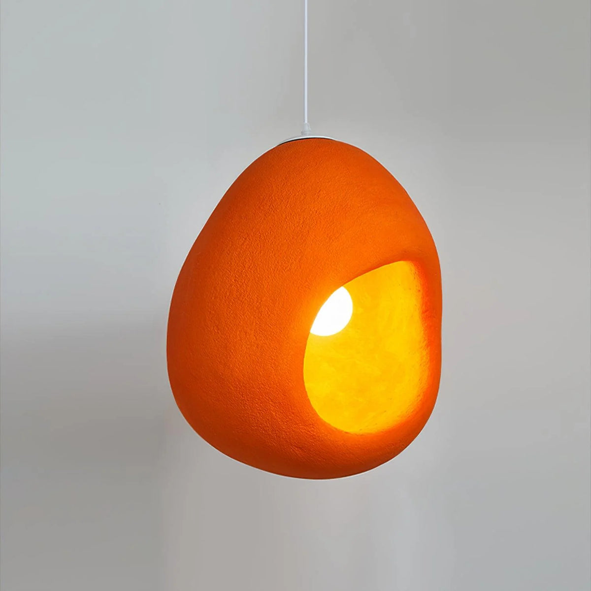 Pendant Lamp | Orange Molded Polystyrene & E26/E27 Socket | 40 cm Diameter