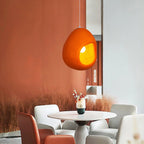 Pendant Lamp | Orange Molded Polystyrene & E26/E27 Socket | 40 cm Diameter