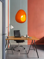 Pendant Lamp | Orange Molded Polystyrene & E26/E27 Socket | 40 cm Diameter