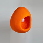 Pendant Lamp | Orange Molded Polystyrene & E26/E27 Socket | 40 cm Diameter