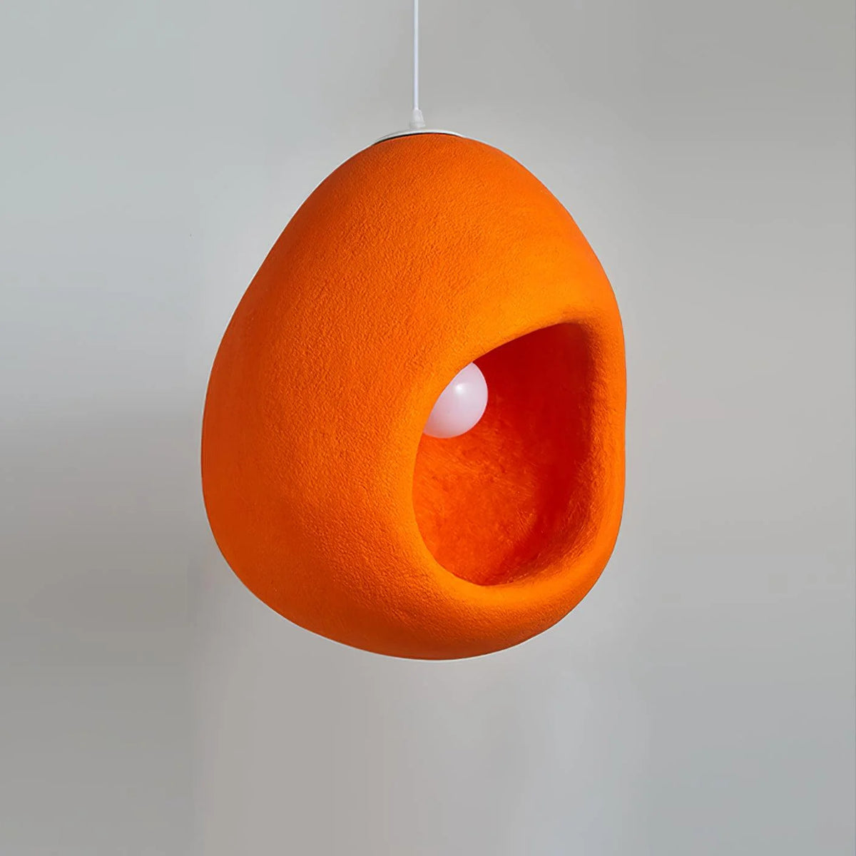 Pendant Lamp | Orange Molded Polystyrene & E26/E27 Socket | 40 cm Diameter