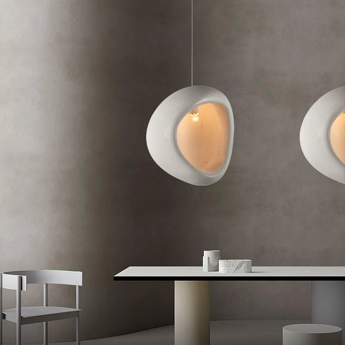 Pendant Lamp | Resin & Adjustable Suspension | Sloped Ceiling Compatible