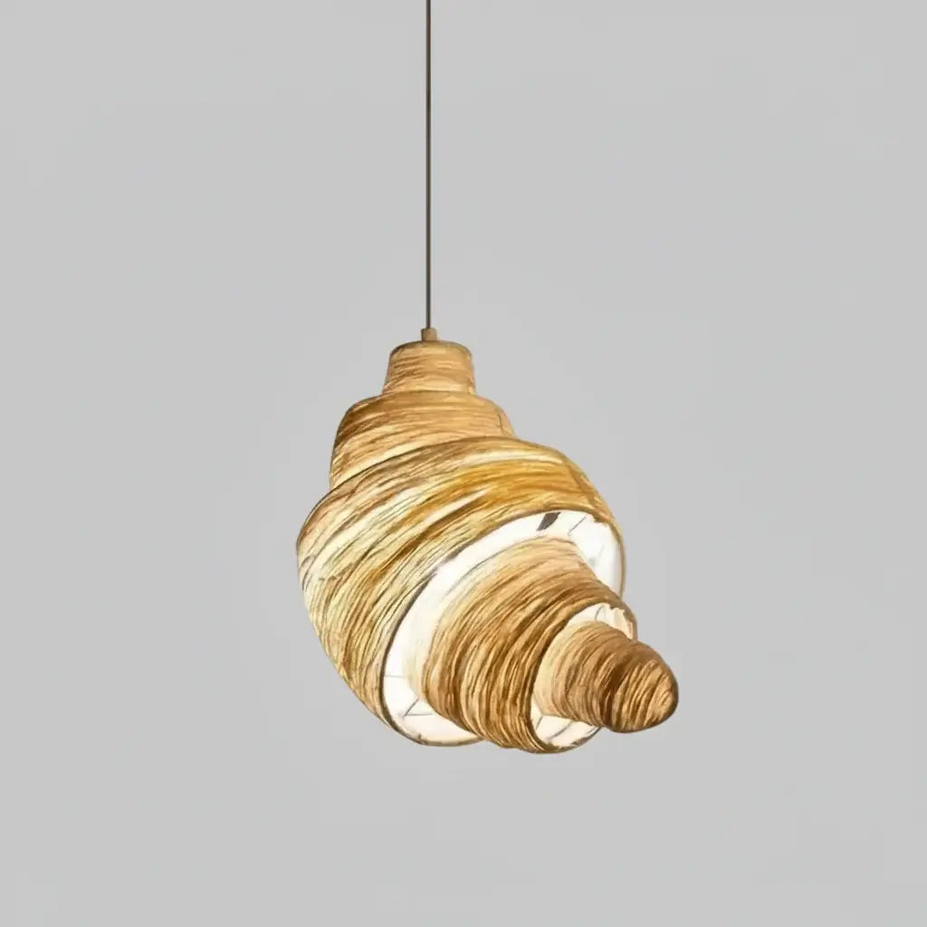 Pendant Lamp | Spiral Fabric Shade & Sculptural Design