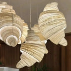 Pendant Lamp | Spiral Fabric Shade & Sculptural Design