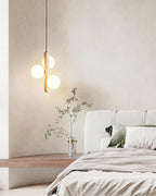 Pendant Lamp | Travertine & Glass | 2-3 Heads