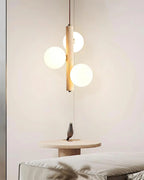 Pendant Lamp | Travertine & Glass | 2-3 Heads