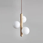 Pendant Lamp | Travertine & Glass | 2-3 Heads