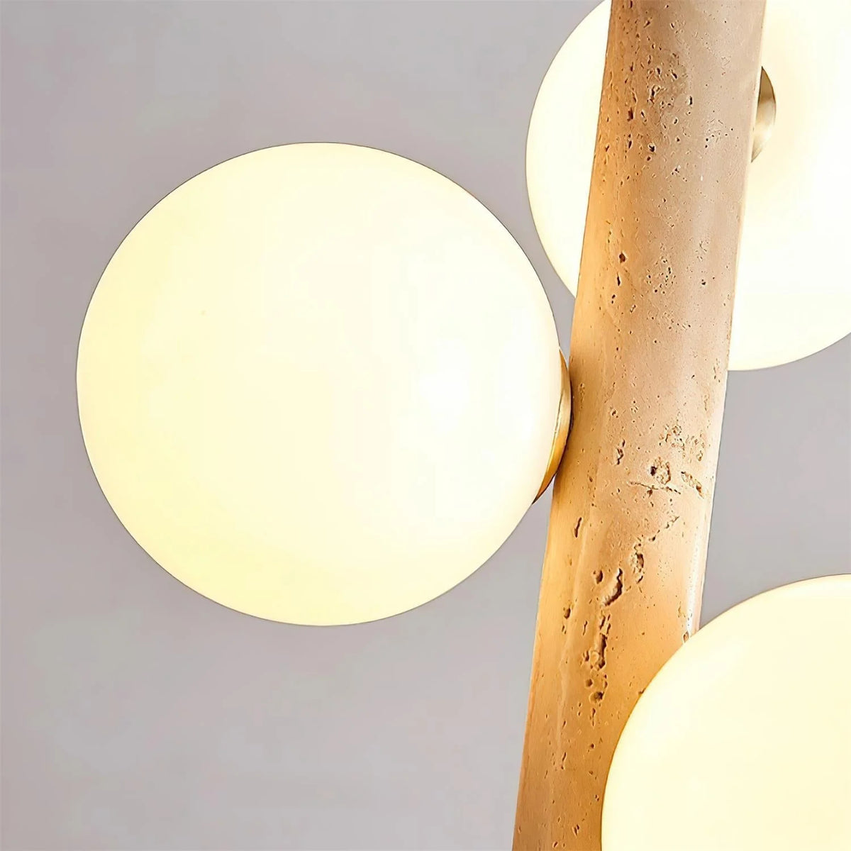 Pendant Lamp | Travertine & Glass | 2-3 Heads