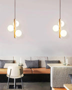 Pendant Lamp | Travertine & Glass | 2-3 Heads