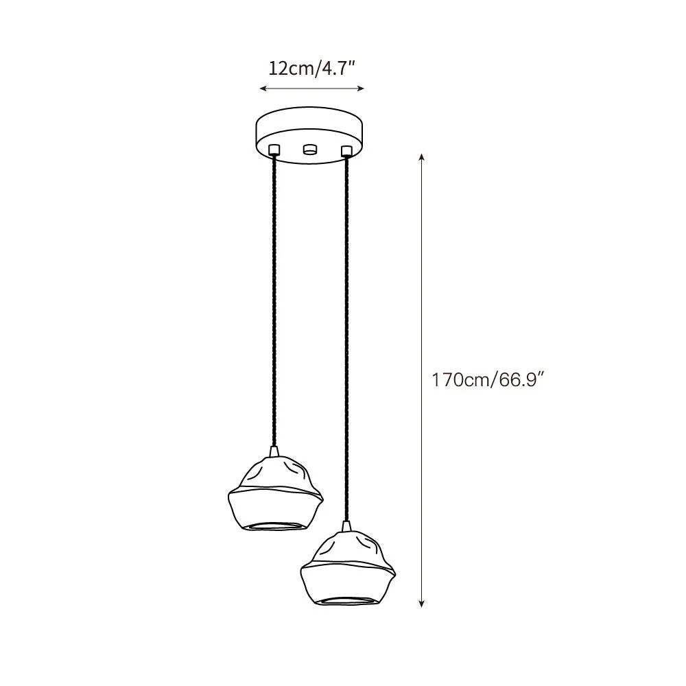 Pendant Lamp | Tree-Bark Body & Moisture-Resistant (IP20) | 1–3 Heads
