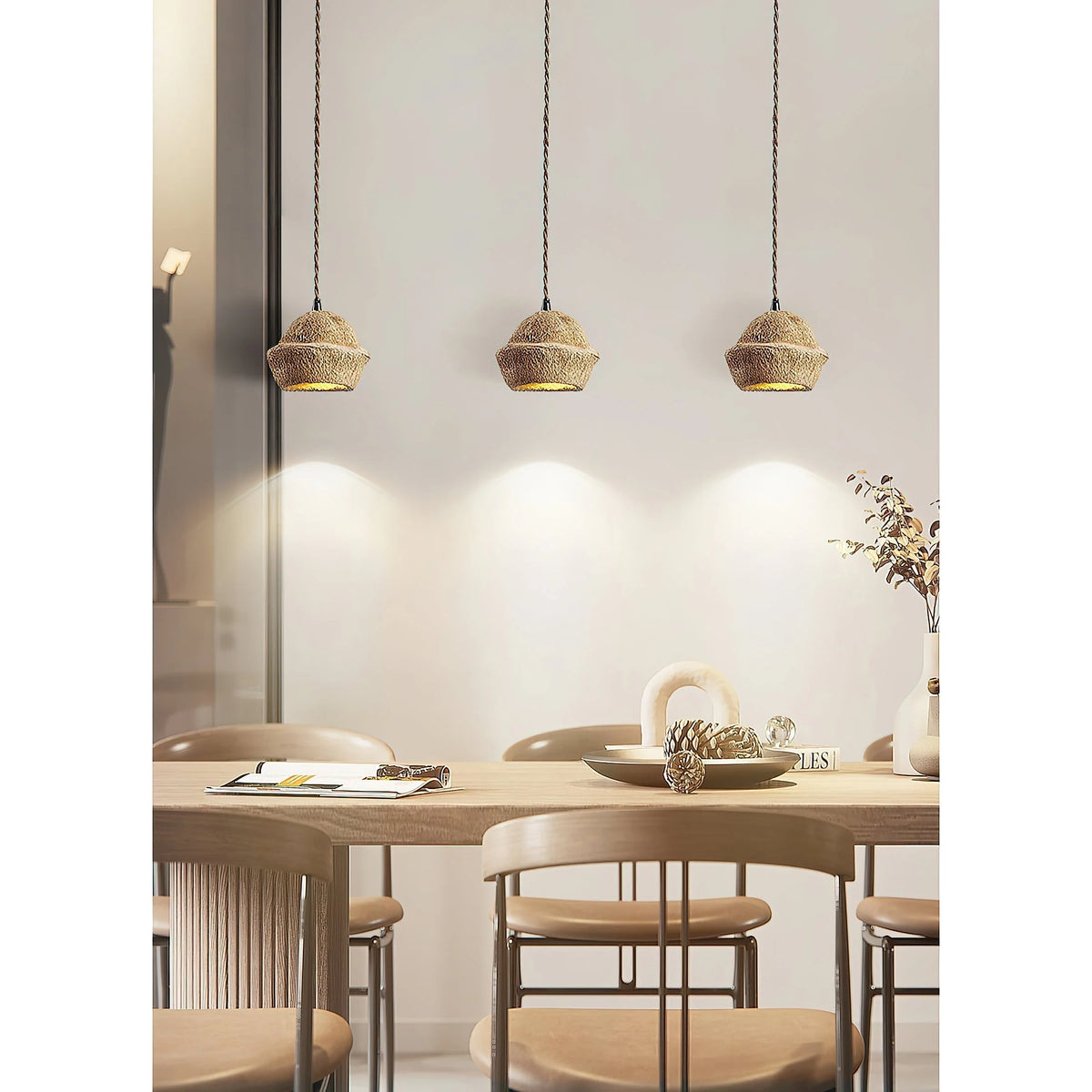 Pendant Lamp | Tree-Bark Body & Moisture-Resistant (IP20) | 1–3 Heads