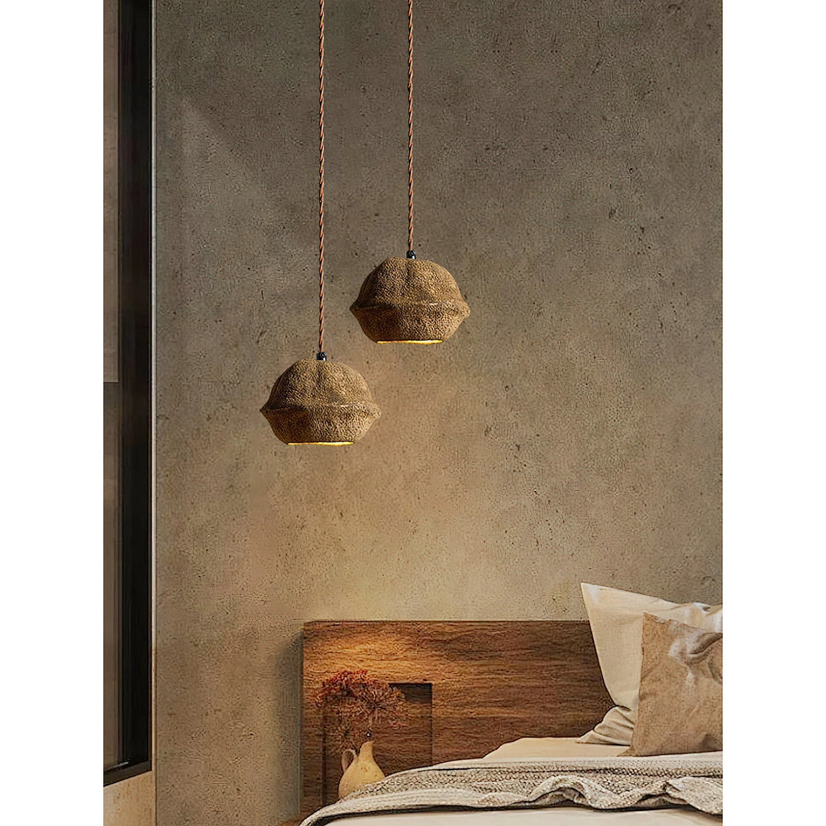 Pendant Lamp | Tree-Bark Body & Moisture-Resistant (IP20) | 1–3 Heads