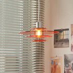 Pendant Lamp | UFO-Shaped Vintage Acrylic & Iron | 30 cm Diameter