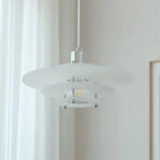 Pendant Lamp | UFO-Shaped Vintage Acrylic & Iron | 30 cm Diameter
