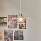 Pendant Lamp | UFO-Shaped Vintage Acrylic & Iron | 30 cm Diameter