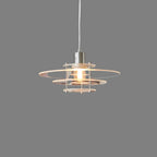 Pendant Lamp | UFO-Shaped Vintage Acrylic & Iron | 30 cm Diameter