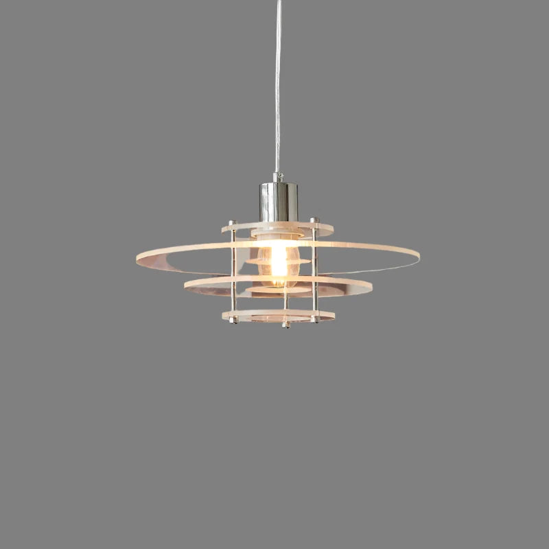 Pendant Lamp | UFO-Shaped Vintage Acrylic & Iron | 30 cm Diameter