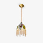 Pendant Lamp | Velvet Shade & Tassels | Adjustable Suspension