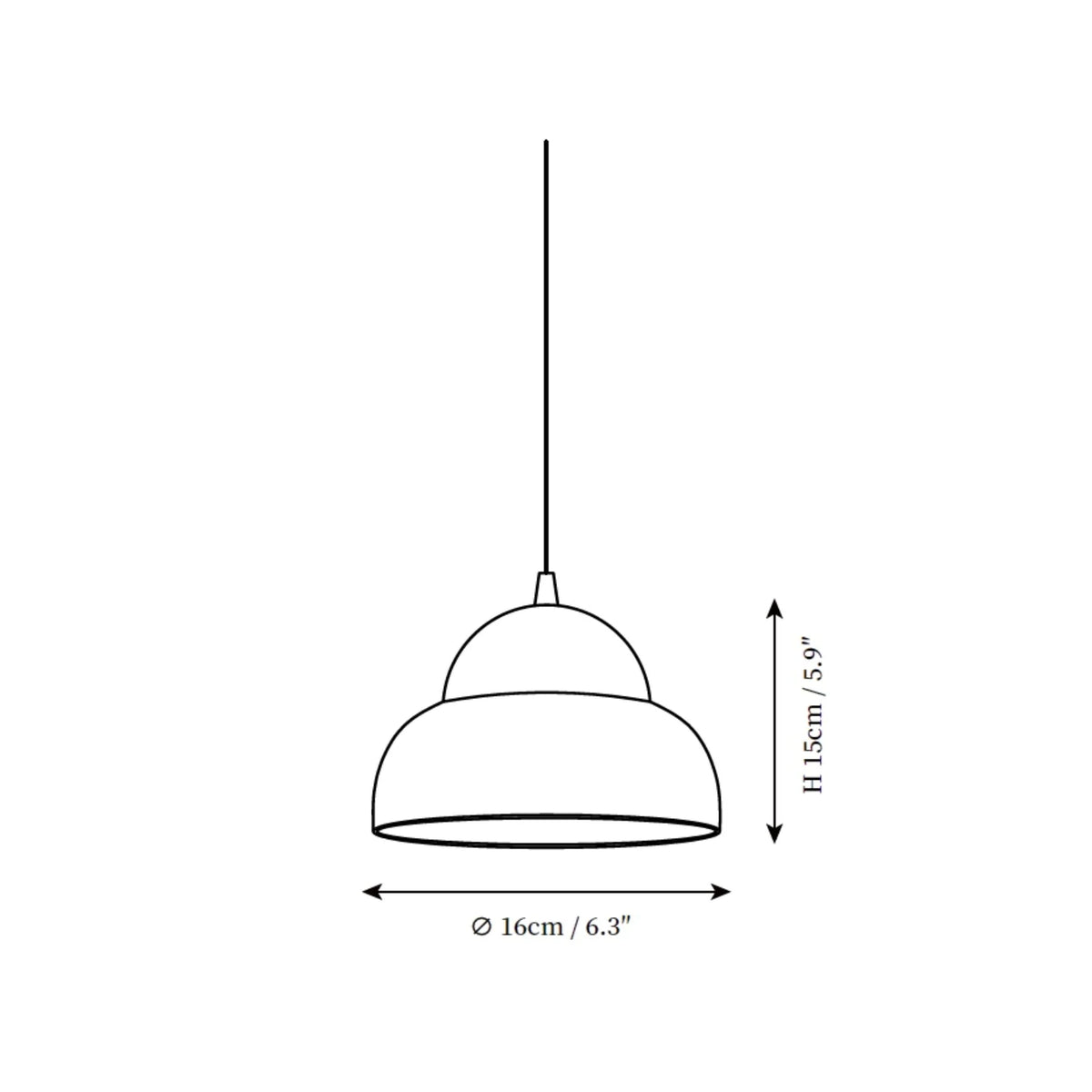 Pendant Lamp | Walnut Wood & Brass Accents | Adjustable Hanging Cable