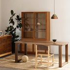 Pendant Lamp | Walnut Wood & Brass Accents | Adjustable Hanging Cable