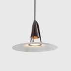 Pendant Lamp | Round Alabaster Shade | Gold, Bronze or White Frame