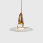 Pendant Lamp | Round Alabaster Shade | Gold, Bronze or White Frame
