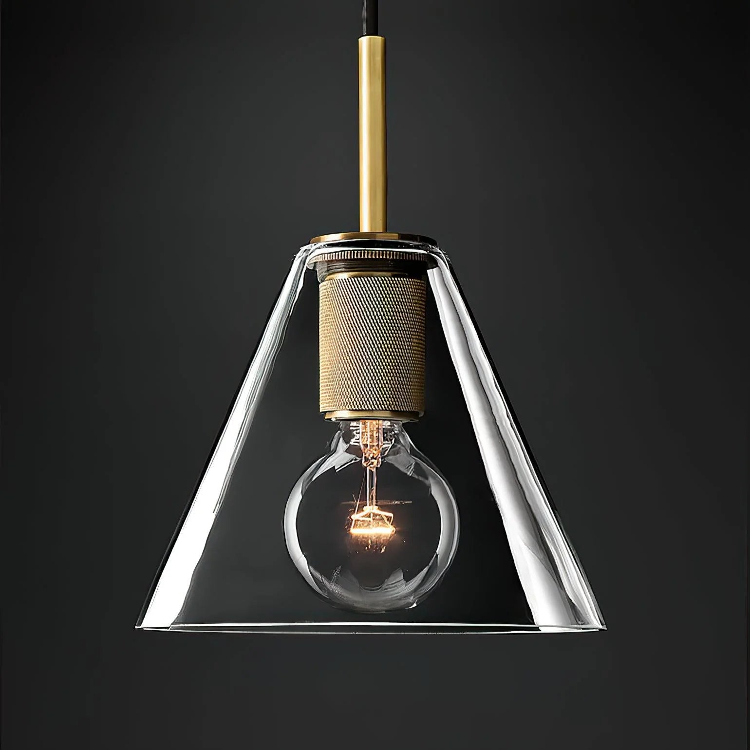 Pendant Light | Minimalist Brass Body & Glass Enclosure | Dimmable