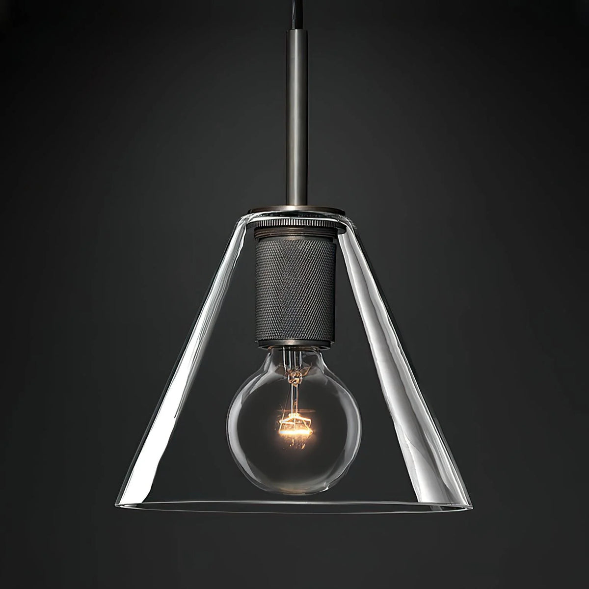 Pendant Light | Minimalist Brass Body & Glass Enclosure | Dimmable