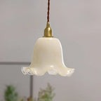 Pendant Lamp | Vintage Rounded Glass Shade | Brass Support