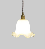 Pendant Lamp | Vintage Rounded Glass Shade | Brass Support