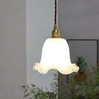 Pendant Lamp | Vintage Rounded Glass Shade | Brass Support